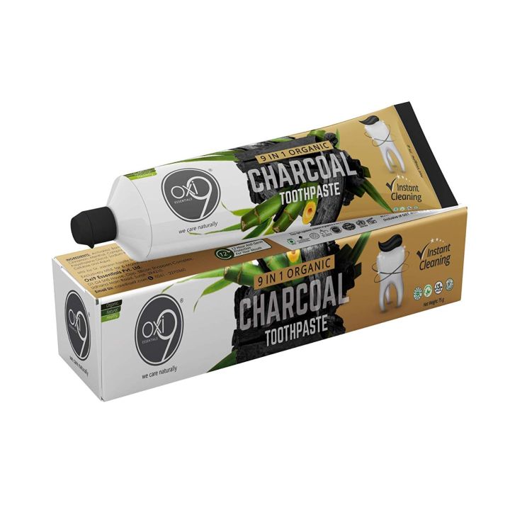 9 IN 1 Organic Charcoal Toothpaste | Ubat Gigi Arang Organik / Teeth Whitening Toothpaste