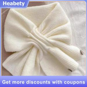 【Heabety】 Neck Guard Shawl Solid Color Cross Scarf Knitted Neckerchief Wrap Neck Warmer Women