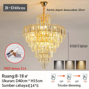 Cahaya mewah ruang makan lampu gantung kristal lampu ruang tamu kamar tidur lampu hias LED rumah tangga 22