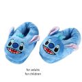 ALEXIS BAGS Anime Cartoon Stitch Plush Slippers Non-Slip All Covered Heel Indoor Home Shoes  Thickened Warm Cotton Slippers Winter. 