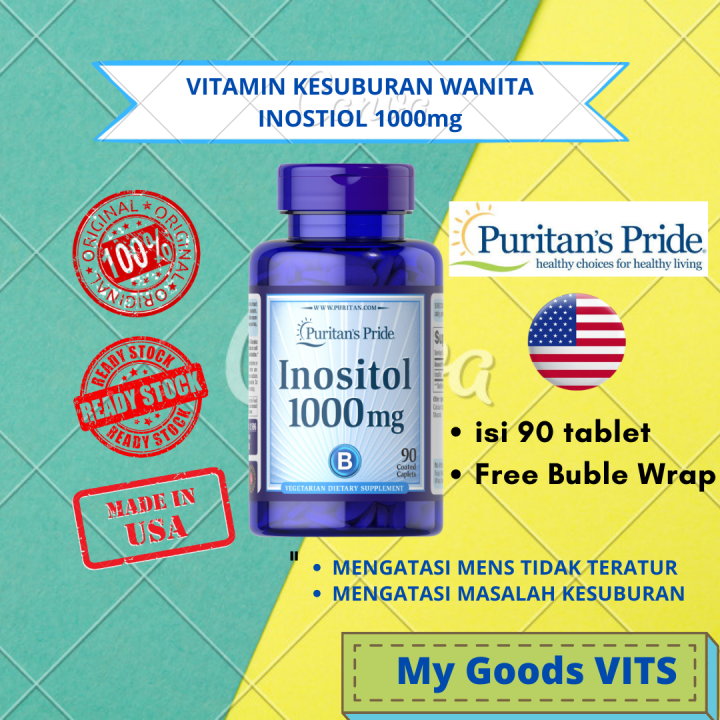 Puritan Pride Vitamin Suplemen Inositol 1000mg isi 30 Kapsul untuk ...