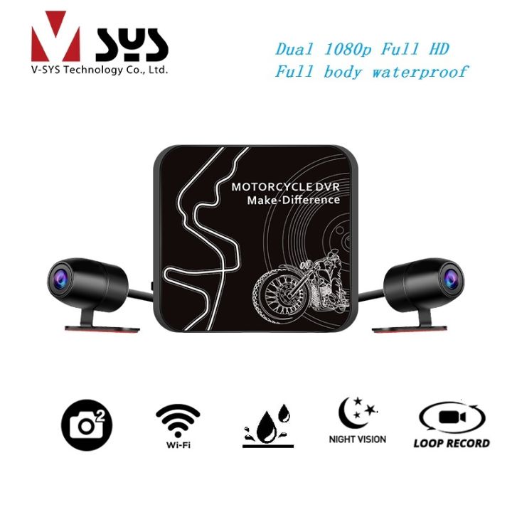 Sys Vsys VSYS SYS Full body กันน้ำรถจักรยานยนต์ Dash กล้อง dual 1080p FHD ความ ...