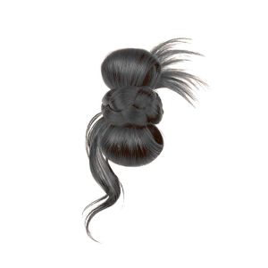 BEAUTYLADIES Claw Clip Flower Bud Synthetic Wig Elegant Low Bun Messy Curly Scrunchie Fashion Fluffy Ponytail Extensions Women
