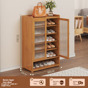 Wooden Shoe Cabinet Shoe Rack Organizer With Cover 6/7/8 Layer Large Capacity Dustproof Shoe Storage Organizer Cabinet