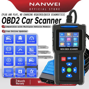 NANWEI OBD2 Scanner Check Engine Clean Code Reader Car Automotive Auto EOBD ODB 2 Diagnostic Scan Gauge Meter Tool Lifetime Free Update plug and play Tool For All Universal Diesel/Gaso Cars