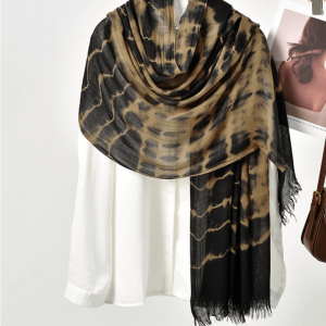 GENENIC Breathable Tie-dye Long Shawls Lightweight Cotton Ombre Head Wraps Colorful Soft Hijab Scarf Women