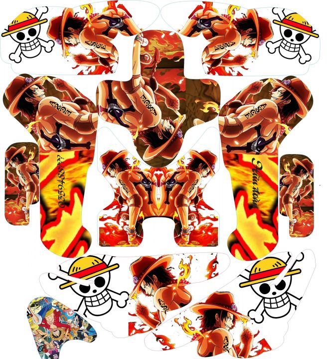 Tem trùm xe điện Xmen one piece ACE - Tem trùm dán xe điện Xmen one piece ACE  - Độ team trùm dán xe máy điện Xmen rẻ đẹp chất