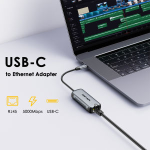 WAVLINK USB C to Ethernet Adapter with 95W Charging Port Driver-free RJ45 Ethernet Adapter 5Gbps for Laptops Computers and More Aluminum Case for Windows 10/11 Mac OS 11 or Later Linux and More