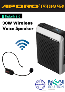 🔊ready stock🔊 APORO T18 30W Pembesar Suara Tanpa Kabel/ WIRELESS portable voice amplifier speaker(BLACK)