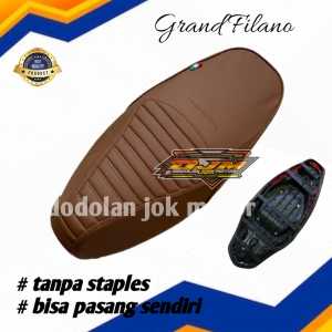 Cover jok Grand Filano model Caferacer tinggal pasang tanpa staples bahan Premium tebal