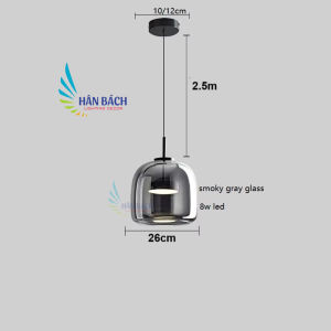 [VỪA RẺ - VỪA ĐẸP] Đèn thả chao thủy tinh màu khói sang trọng