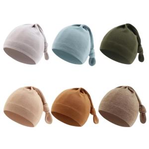 6 chiếc mũ đuôi dài nắp ca-pô Mũ bảo vệ tai cho trẻ sơ sinh Mũ thắt nút thoáng khí cho bé Mũ bệnh viện không vành mũ