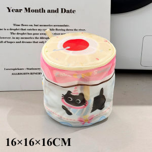 【Cai-Cai】ถุงซักผ้า ถุงซักชุดชั้นใน วัสดุตาข่ายหนา ช่วยถนอมผ้า สไตล์น่ารัก มีด้ามจับ แขวนได้ง่าย