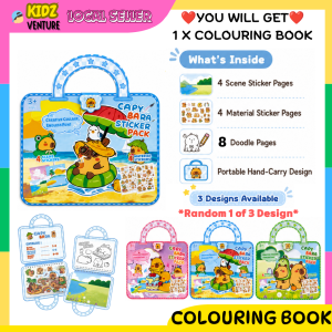 Portable Kids Colouring Sticker Activity Book DIY Scene Sticker Doodle Book Handle Creative Travel Toy Birthday Gift