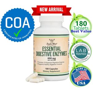 ✅ Real Digestive Enzymes Blend of All 10 Most Essential Digestive and Pancreatic Enzymes Double Wood