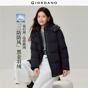 Giordano Women Triple-protection hooded goose down jacket Free Shipping 05376730