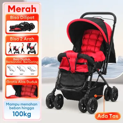 BEIGE Stroller Baby Kereta Dorong Bayi Lipat Traveling Bisa Newborn Two-way baby carriage Kereta