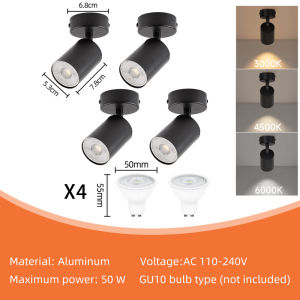 CANMEIJIA LED Spotlight Replaceable GU10 Bulb Tricolor Wall Light 220V Ceiling Lamp for Hall Store Clothing Shop Display Indoor Christmas Downlight Outdoor Pin Lights