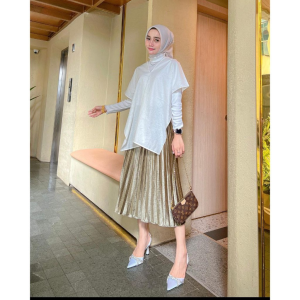 ROK PLISKET BLUDRU VELVET 7/8 PREMIUM / ROK PLISKET BLUDRU PENDEK / ROK BLUDRU VELVET 7/8 TERLARIS