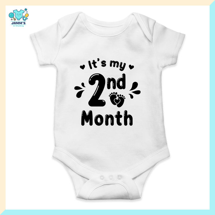 It's my 2nd month Baby clothes months monthly milestone onesies for  newborn baby boy onesie for baby girl Infant clothes Damit ng baby  Month