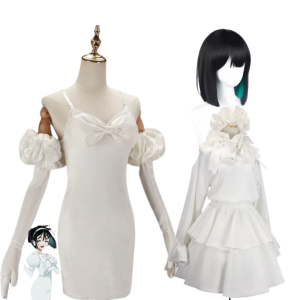 Zombie Stage Sua Cosplay Costume ZOMST Alien Stage Cosplay Costume Wig White Dress Short Black Hair Sua Cosplay Clothing Wig2026