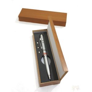[PUTIH] Pulpen Laser 3 in 1 Kotak Kayu Exclusive Pointer Gift Box Wood