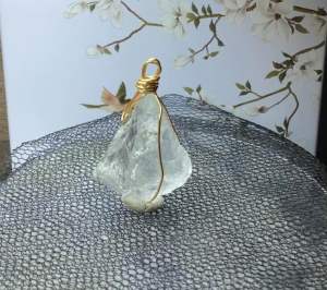 C015一物一图天然水晶白阿赛塞斯特莱手工绕线吊坠Natural Crystal Quartz Azeztulite Pendant