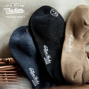 MADEN brand tooling style 2024 new retro deodorant sweat absorbent thin ship socks autumn low top printed shallow silicone invisible socks