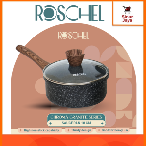 ROSCHEL Chroma Series Sauce Pan / Panci Susu + Tutup Granite Greblon C3 (Anti Lengket Induksi)