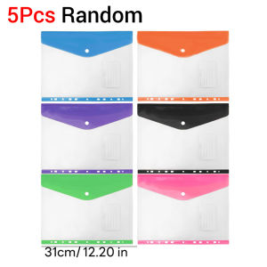 1-5Pcs A4 Binder Pocket Plastic Envelopes Expand Binder Folders Stereoscopic Transparent File Bag with Record Labe Document Bag