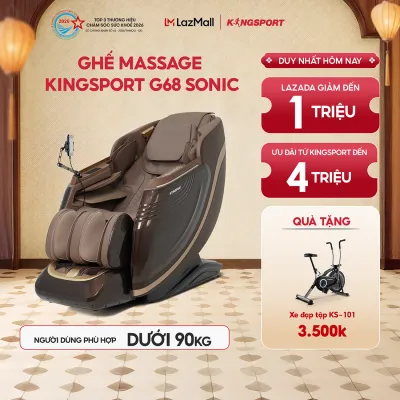 Miễn phí lắp đặt | Ghế massage Kingsport Deluxe G68 Sonic công nghệ sóng âm KingSonic điều khiển giọng nói thông minh.