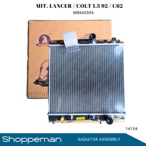 14154 MITSUBISHI LANCER COLT 1.3 1992 C62 RADIATOR ASSEMBLY M/T 375x408x16mm PA16 1ROW MB660596 MB660540