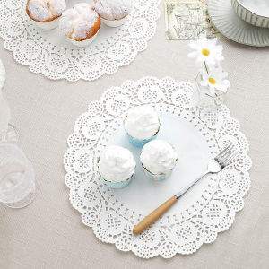 Set 140 Tờ Giấy Lót Thấm Dầu Ăn Viền Ren Hoa Văn Trang Trí Họa Tiết Sang Trọng