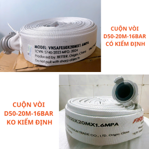 Cuộn vòi chữa cháy D50 D65 16Bar 20M có khớp nối CÓ TEM KIỂM ĐỊNH