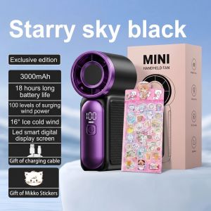 BUY 1 GET 2 FREE X688Turbo Fan 5000RPM 100 Speed Digital Display Powerful Handheld Fan USB Type C Rechargeable Portable Cooling Fan