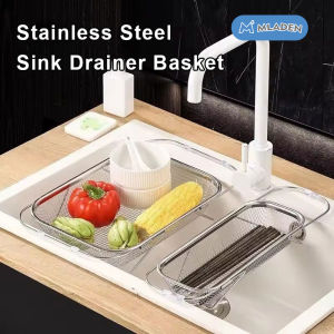 MLADEN Kitchenut Stainless Steel Extendable Basin Drainer Fruit Colander Basket Bakul Cuci Buah Retractable