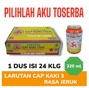 Larutan Penyegar CAP KAKI 3 Rasa JERUK KALENG 320 ml - ( HARGA 1 DUS )