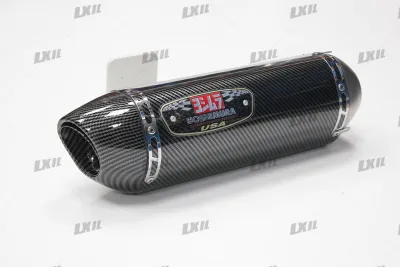Universal 38-51mm Motorcycle Yoshimura R77 Exhaust Stainless Steel Modified Carbon Color Muffler DB Killer Canister Pipe Tailpipe