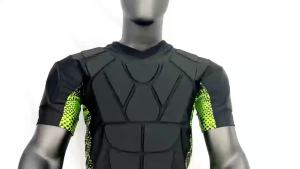 Mens Padded Football Shirts 37-Pads Womens Compression Shirt for Soccer Rugby Volleyball Ball