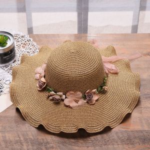 Topi Pantai Gelombang / Topi Anti UV / Topi Anti MAtahari / Topi Fashion / Topi Cewek / Topi Wanita / Topi Pantai Paper Gelombang Mutiara / Topi Pantai Wanita / Topi Pantai Lebar DMO TP22