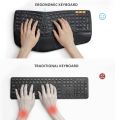 Protoarc EK01 Wireless Keyboard Rechargeable Bluetooth Ergonomic Backlit Ergo Split Keyboards With Wrist Rest. 