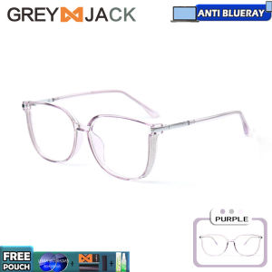 Grey Jack Kacamata Antiradiasi Blueray Tr90+Metal Bisa Lensa Minus Style Kotak Model Semi Kotak Terbaru Fashion Wanita 30121