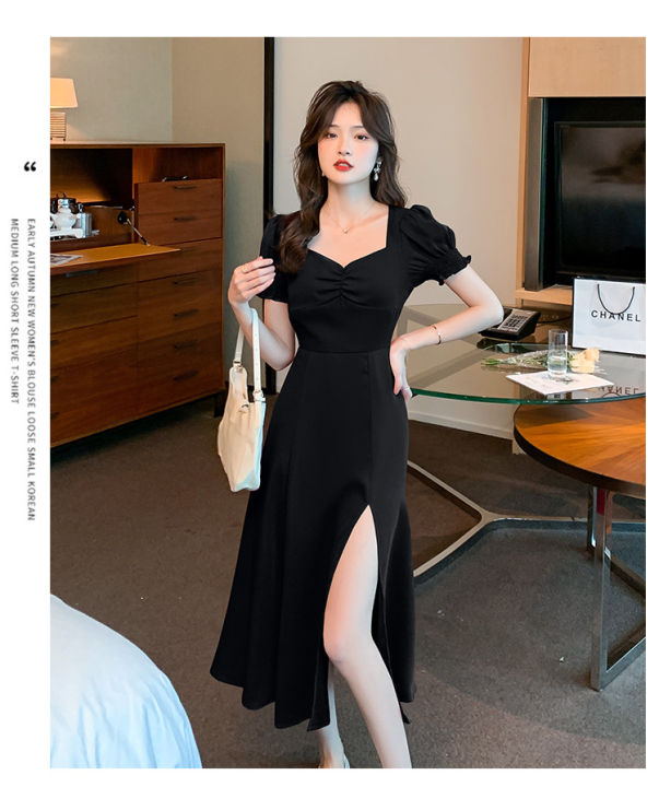 iOPQO black dresses for women Casual Dress Square Neck Slim Mesh Mini Dress  long sleeve dress for women - Walmart.com