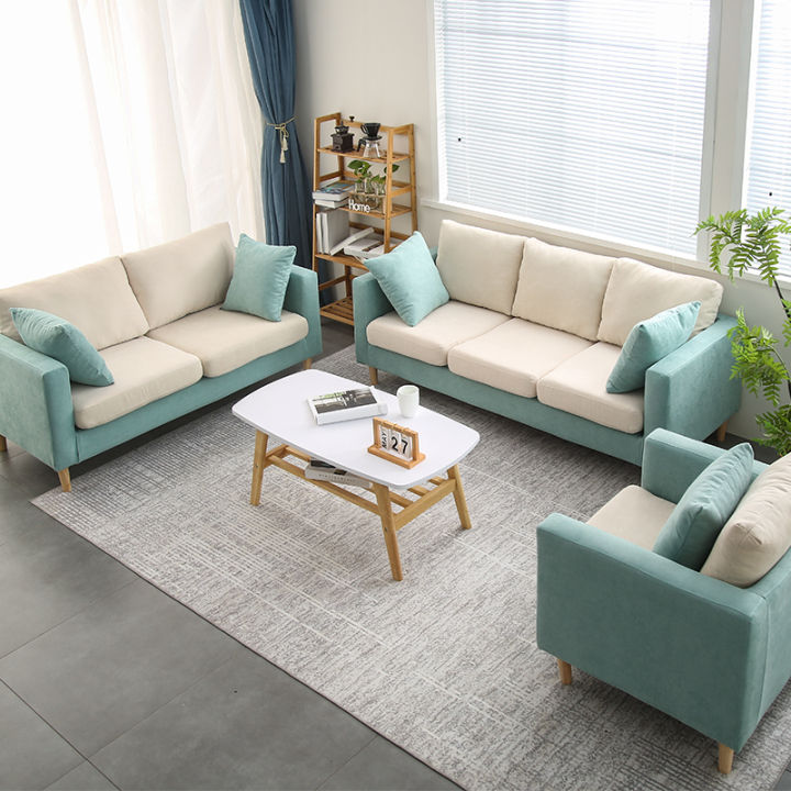 Nordic simple modern fabric sofa small living room double rental small