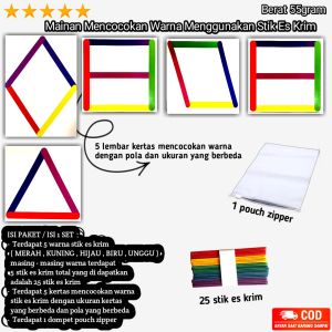 Paket Bermain Mencocokan Pola Stik Es Krim Ice Cream Stick ( montessori stick pattern ) / R S
