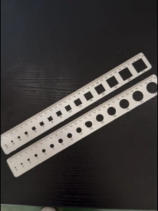 Industrial Grades Metal Ruler Round and Square Hole Pattern 0.5mm Accurate Marking Tool Laboratory Workshop Use