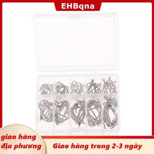 [COD] EHBqna 3PF Ship within 24 hours 100 cái hộp câu cá móc thép carbon vòng tròn duy nhất fishhook câu cá Phụ Kiện