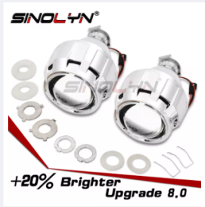 Sinolyn HID Bixenon Projector Headlight Lens 2.5 Mini 8.0 H1 High/Low Projectors For H4 H7 9005 9006 Car Lights Accessories Motorcycle Retrofit