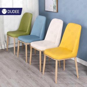 Elegant Style เก้าอี้โมเดิร์นเนื้อผ้าหนังPU ขาเหล็กลายไม้ ผ่อนการสวยงาม การเชื่อมต่อเก้าอี้เอนกประสงค์ ราคาที่สะดวก