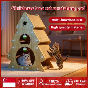 Christmas Tree Cat Climbing Frame Integrated Cat Bed Shelf Scratching Post Sisal MDF 56x41x21cm New Ready Stock